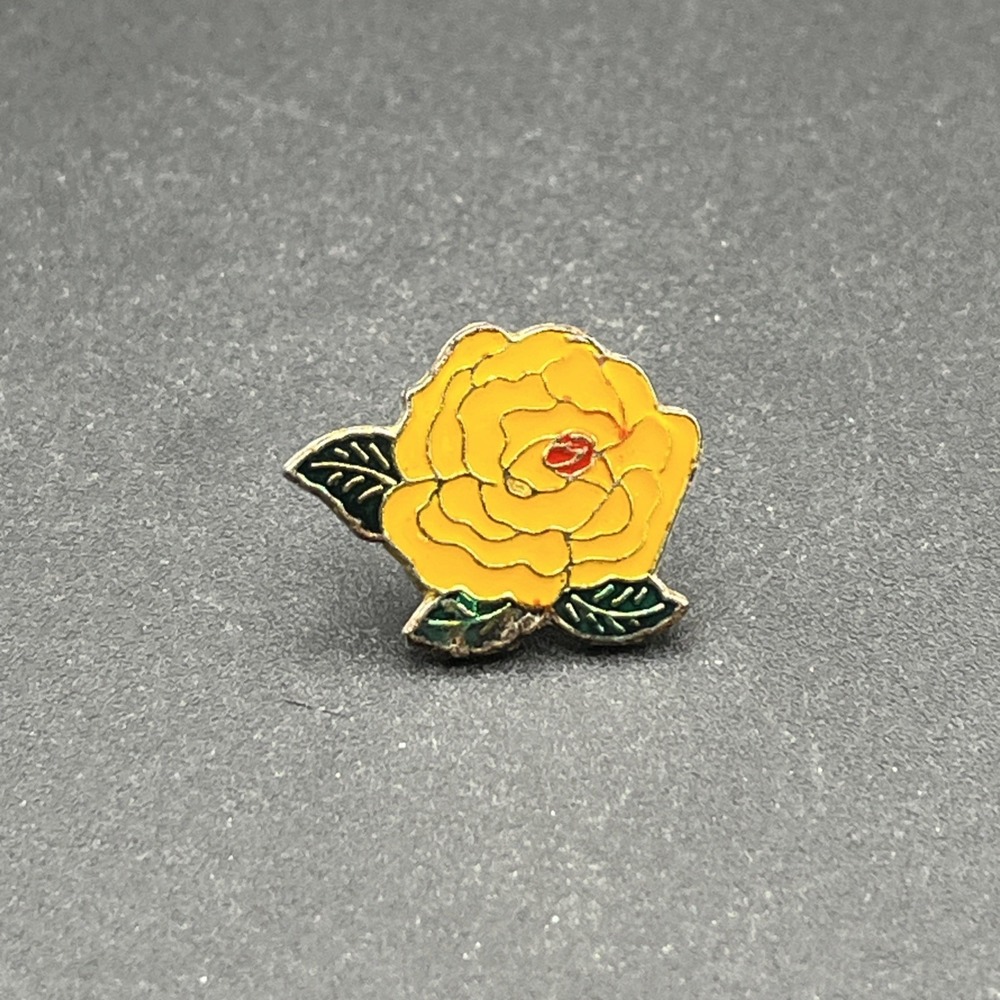 Yellow Rose Flower Lapel Hat Pin